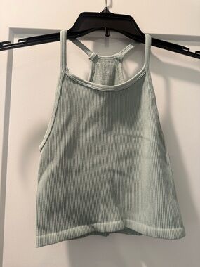 Ribbed Racerback Crop Tank - Light Mint